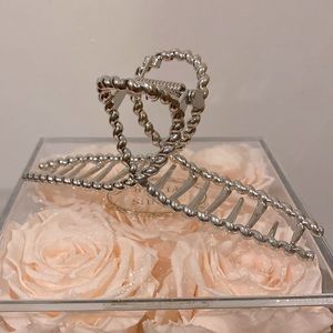 Silver hair claw clip